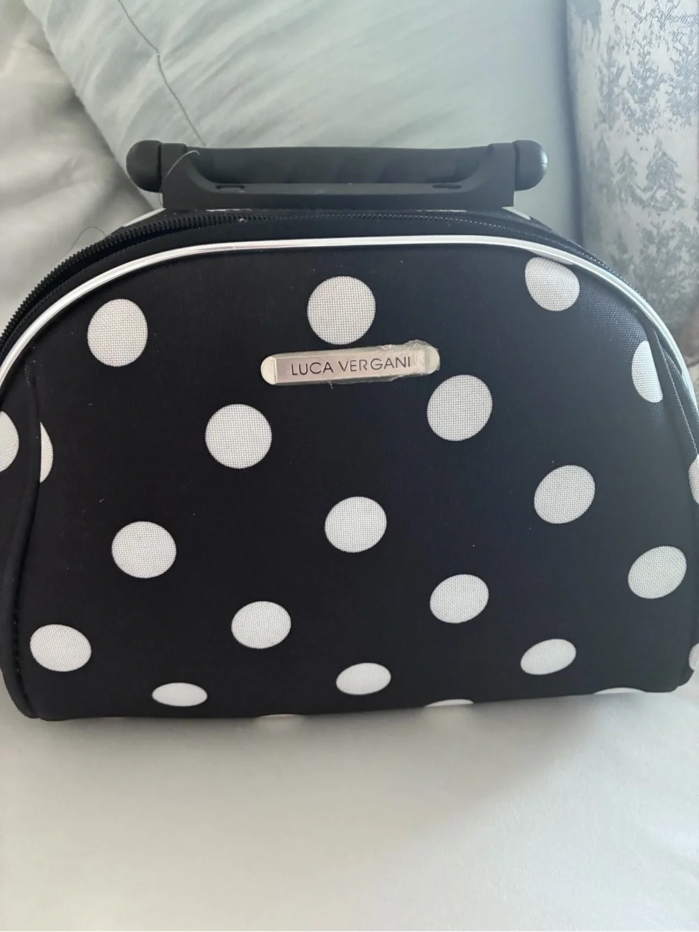 Luca Vergani Black and White Polka Dot Cosmetic Case